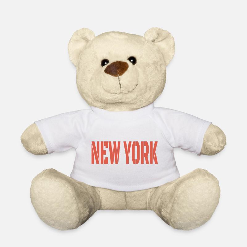  New York Schriftzug - Teddy - Weiß