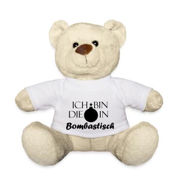 Bombe in Bombastisch - Bild mit Schriftzug - Teddy - Weiß - Vorne