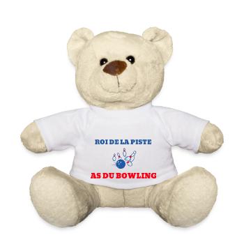 Bowling Humour Roi de la Piste As du Bowling - Nounours - blanc - Devant