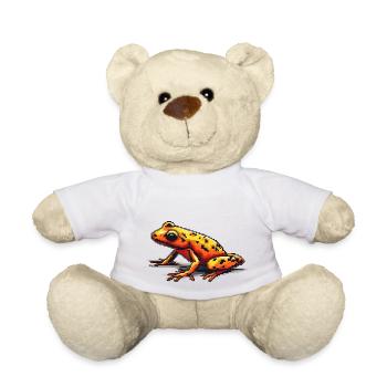 Pfeilgiftfrosch in alter retro 8 Bit Pixelgrafik - Teddy - Weiß - Vorne
