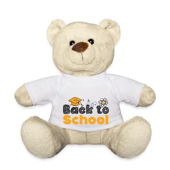 Retour à l’école, Début de l’école, Vacances d’été, Fin, Fun - Nounours - blanc - Devant