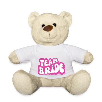 Team Bride pink - bridal gift - Teddy Bear - white - Front