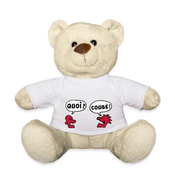 QUOI COUBEH quoicoubeh citation drôle - Nounours - blanc - Devant