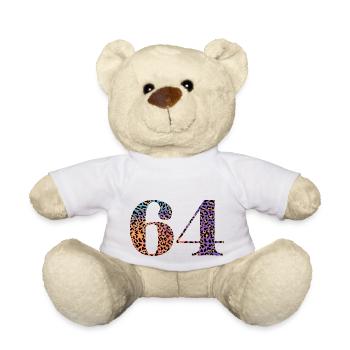 64. Geburtstag Leopard - Teddy - Weiß - Vorne