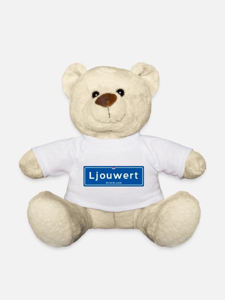 Ortsschild Ljouwert (Leeuwarden) - Teddy - Weiß