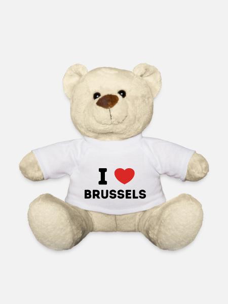 I Love with Heart Brussels - Teddy Bear - white