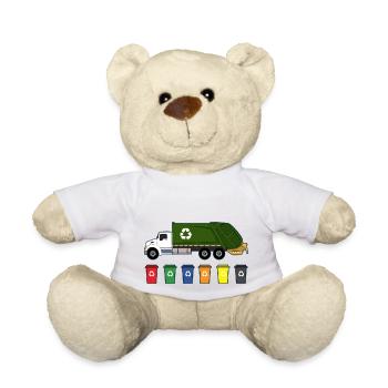 Garbage Truck Love Garbage Collection Child Boy I Gift - Teddy Bear - white - Front