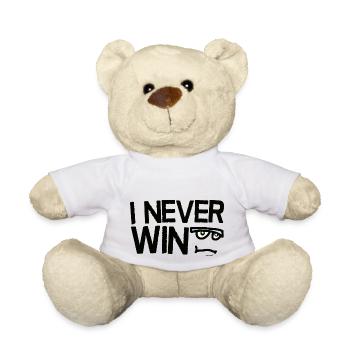 Je ne gagne jamais en disant avec un drôle de visage - Nounours - blanc - Devant