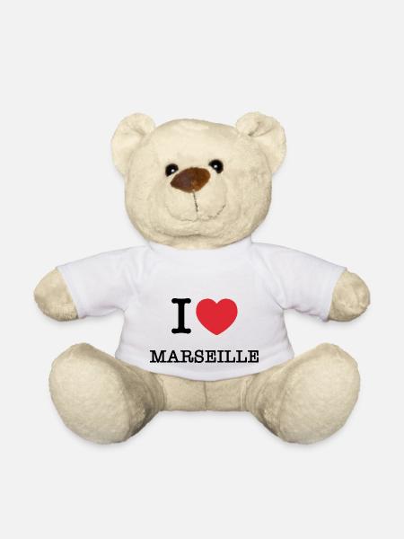 J’aime Marseille | Marseille | I Heart Marseille - Nounours - blanc