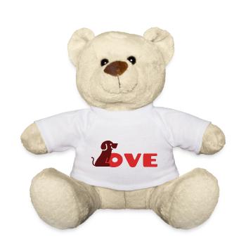 « Mon chien est mon Valentin » - Nounours - blanc - Devant