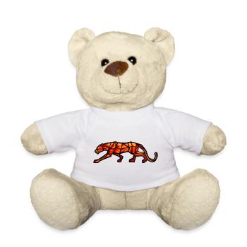 panthère design géométrique feu - Nounours - blanc - Devant