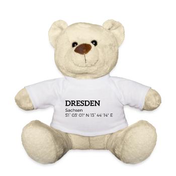 Dresden Saxony coordinates - Teddy Bear - white - Front