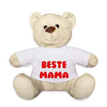 Beste Mama Rot - Teddy - Weiß - Vorne