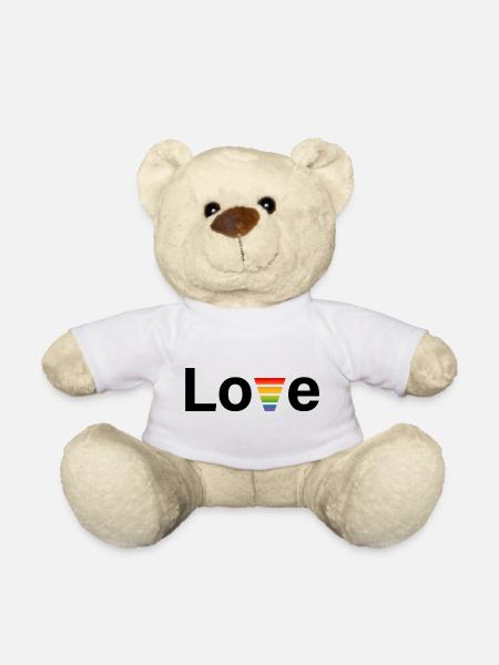 CSD Regenbogen love Shirt - Teddy - Weiß
