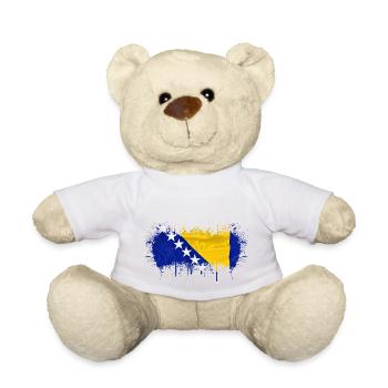 Bosnia in herzegovina europe sarajavo flag mostar - Teddy Bear - white - Front