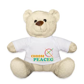 Choose peace - Wähle den Frieden - Teddy Bear - white - Front