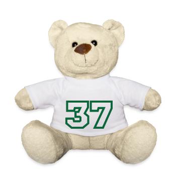 Number 37 green sport - Teddy Bear - white - Front