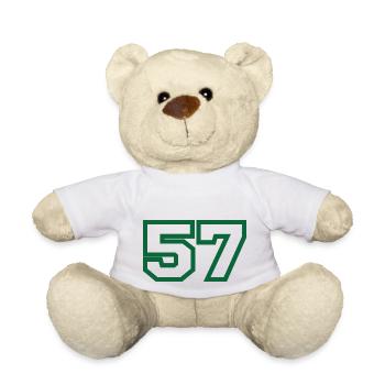 Number 57 green sport - Teddy Bear - white - Front