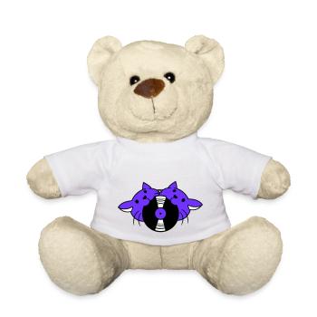 DJ 2 Cats Team Friends Crew Disque vinyle dans la bouche - Nounours - blanc - Devant