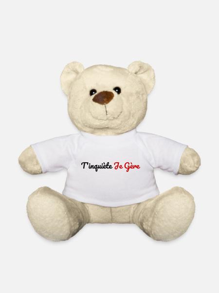 T-Shirt, mach dir keine Sorgen, ich schaffe es. Mode Humor Geschenk - Teddy - Weiß