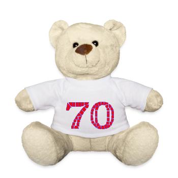 70. 70 ANS. 70e ANNIVERSAIRE. ANNIVERSAIRE 70 ANS. - Nounours - blanc - Devant
