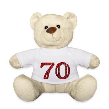 70. 70 ANS. 70e ANNIVERSAIRE. ANNIVERSAIRE 70 ANS. - Nounours - blanc - Devant