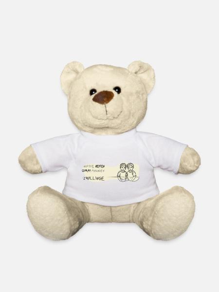 zwillinge oma geschenk bub twin boys beste oma - Teddy - Weiß