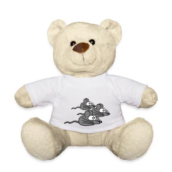 3 souris famille enfant maman papa parents trois amis - Nounours - blanc - Devant