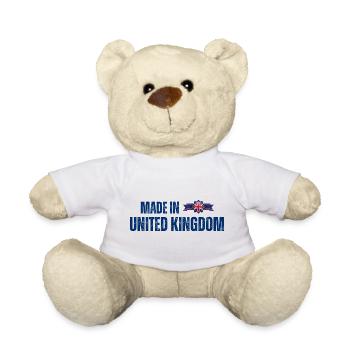 Made in the UK, British pride - Teddy Bear - white - Front