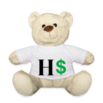 Lettre h dollar - Nounours - blanc - Devant