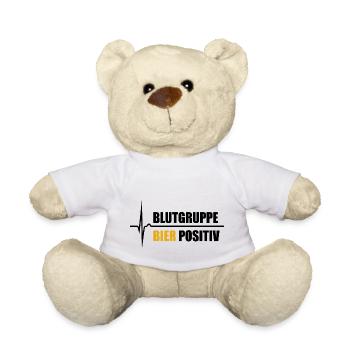 Blutgruppe Bier Positiv - da steigt dein Puls - Teddy - Weiß - Vorne