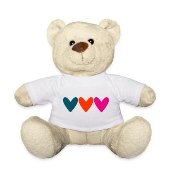 Cœurs Colorés Vibrants - Nounours - blanc - Devant