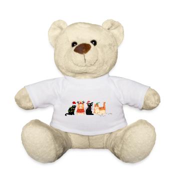 cat in christmas - Teddy Bear - white - Front