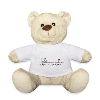 Mowing in Germany – pun Made in Germany - Teddy Bear - white - Front