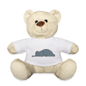 Fauler Elefantenschlaf Lustiges Schläfriges Tier - Teddy - Weiß - Vorne