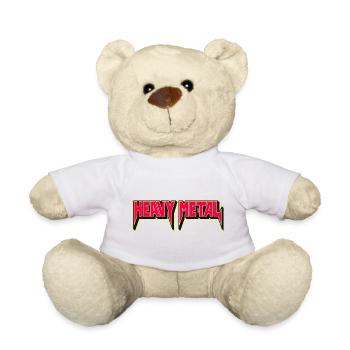 Heavy Metal Neon-Rot-Logo - Teddy - Weiß - Vorne