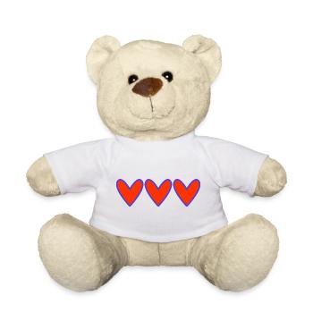 HERZ. ICH LIEBE DICH. NUR LIEBE. LIEBE. ICH LIEBE DICH - Teddy - Weiß - Vorne