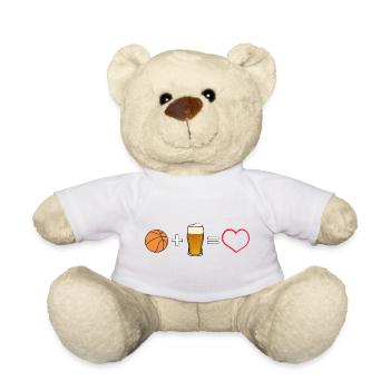 Basketball Bier Liebe Herz - Teddy - Weiß - Vorne