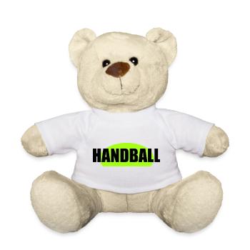 Impression néon vert néon de handball - Nounours - blanc - Devant