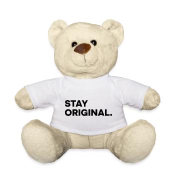 STAY ORIGINAL – Minimalist Typography Design - Teddy - Weiß - Vorne