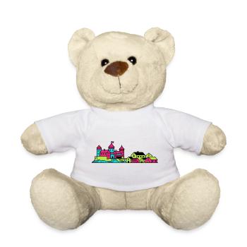 Städtische Skyline der Burg Örebro – Moderne Linienkunst - Teddy - Weiß - Vorne