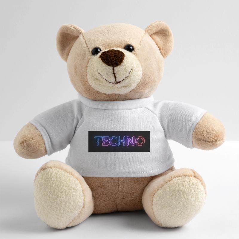 Techno Neon Glitch Text Teddy