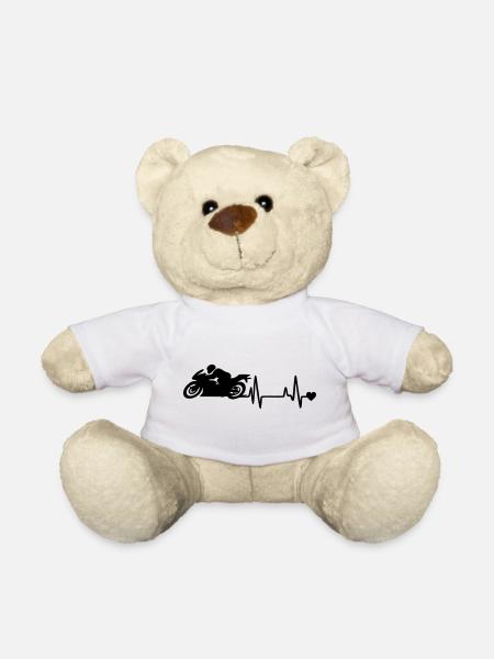 motorcycle - Teddy Bear - white