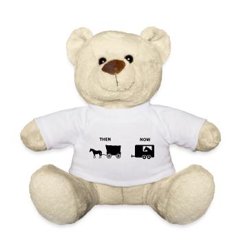 Lustiges Pferd Kutsche Parodie Historisches Design - Teddy - Weiß - Vorne