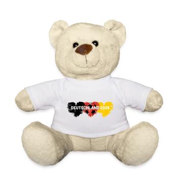 Fußball Herz Deutschland 2026 - Teddy - Weiß - Vorne