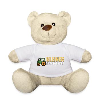 Kleiner Traktorheld – Kinder T‑Shirt Geschenkidee - Teddy - Weiß - Vorne