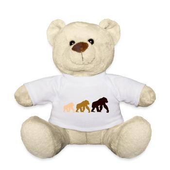 Dreier Gorillas Silhouetten - Teddy - Weiß - Vorne