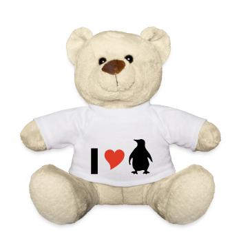 I love Pinguine - Teddy - Weiß - Vorne