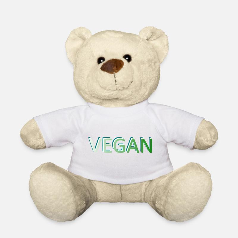 Vegan, Vegan, Vegan - Teddy Bear - white