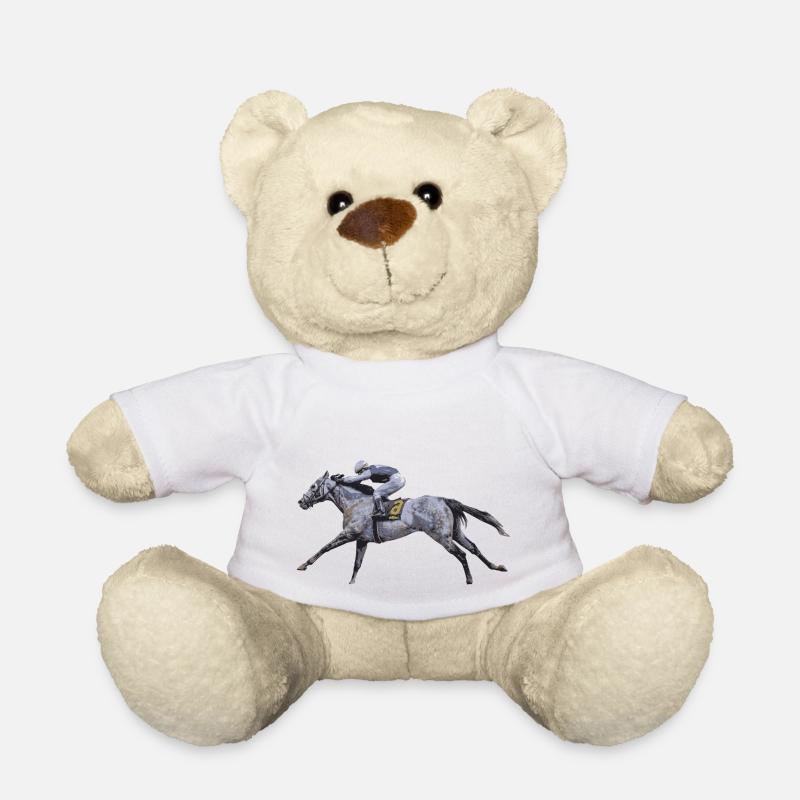 cheval de course - Nounours - blanc